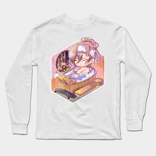 Bath Time Cherry Blossom Long Sleeve T-Shirt by Kamapon's Workshop